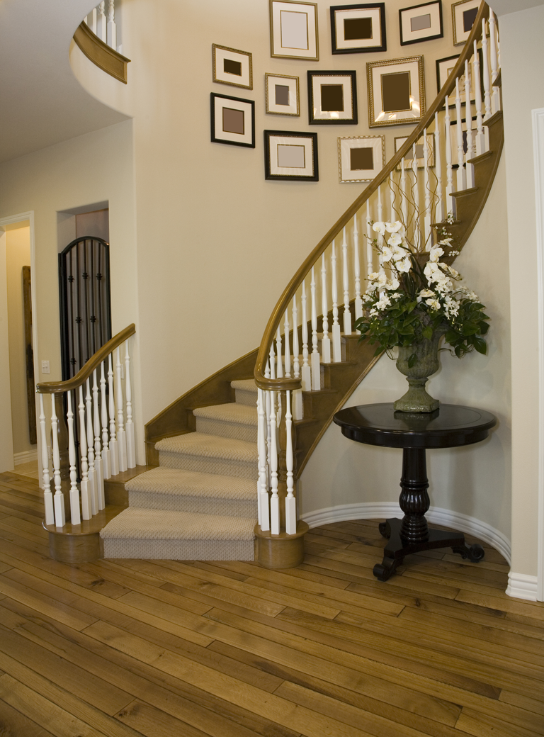 Interior staircase painting and trim work